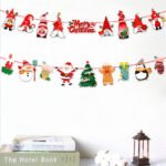 Christmas decorations Christmas flags paper cartoon Christmas flags pull flowers holiday banners party decoration flags - Image 3