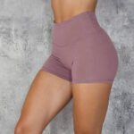 New European and American sexy shorts high waist slim solid color hip-lifting folds tummy-tight running yoga pants spot - Image 2