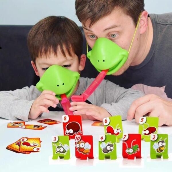 Douyin frog mouth tongue board game greedy snake chameleon playing cards competitive parent-child interactive desktop children's toys