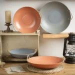 {Heavy Welfare~ Hemp Rope Double Ear Plate} High-grade matte stoneware deep plate Japanese-style rattan clay wood-fired vegetable plate - Image 2