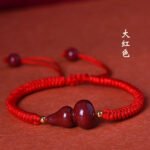 Purple gold sand gourd bracelet burgundy bracelet natal year big red bracelet men's and women's black low-content bracelet - Image 3