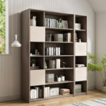 Wooden moon bookcase home floor-to-ceiling bookshelf rack modern minimalist combination display cabinet storage cabinet locker - Image 4