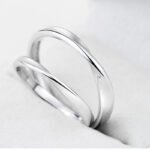 Korean version Korean imitation silver Mobius ring live mouth couple ring zircon irregular personality ring jewelry wholesale - Image 2