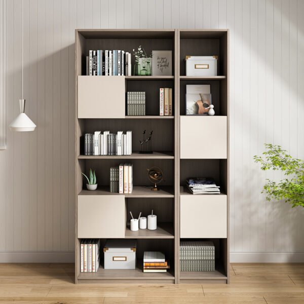 Wooden moon bookcase home floor-to-ceiling bookshelf rack modern minimalist combination display cabinet storage cabinet locker