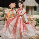 Spring new Tang-made Hanfu women's adult ancient costume Chinese style super fairy heavy industry embroidery pair breast half arm waist waist skirt - Image 4