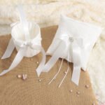 Ring Pillow Happy Basket Western Wedding Supplies White Square Bud Ring Pillow Newlyweds Ring Setting Wholesale - Image 2
