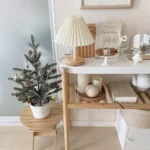 *Beautiful little aunt*ins retro pleated vintage table lamp solid wood bedroom homestay cafe decoration lamp