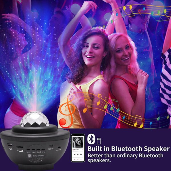 Cross-border supply starry sky water pattern projection light USB bluetooth music atmosphere light single green laser starry night light