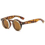 European and American trendy street photography sunglasses vintage double flap decorative glasses round punk steam sunglasses wholesale - Image 2
