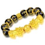 Vietnamese sand gold Pixiu bracelet for men and women imitation 3D hard gold 99 obsidian pichu Buddha bead jewelry for a long time to fade jewelry - Image 5