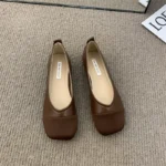 Korean version of the shallow mouth flat-bottom slip-on single shoes women's 2022 summer new Japanese style commuting style soft-bottomed peas shoes - Image 5