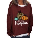 Winter Thanksgiving Indie Station Amazon Hello Pumpkin Plus Size Retro Women's Long Sleeve Sweatshirt - Image 4