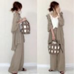 3-color cross-border hot-selling suit female Japanese style 2022 autumn new long-sleeved solid-color shirt + wide-leg pants two-piece suit