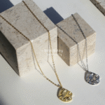 Daily order ~ S925 silver ~ niche Japan Harajuku fashion simple temperament ~ texture pattern pendant necklace clavicle chain