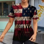 Amazon cross-border foreign trade Europe and the United States new full-body printed short-sleeved Independence Day flag full-body printed T-shirt spot wholesale - Image 2
