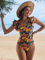 2023 Amazon cross-border foreign trade hot style sexy one-piece swimsuit female U-neck lace design bikini swimsuit - Image 4