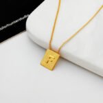 Copper-plated real gold European and American retro simple geometric letter necklace personality trendy necklace net red collarbone chain T547 - Image 2