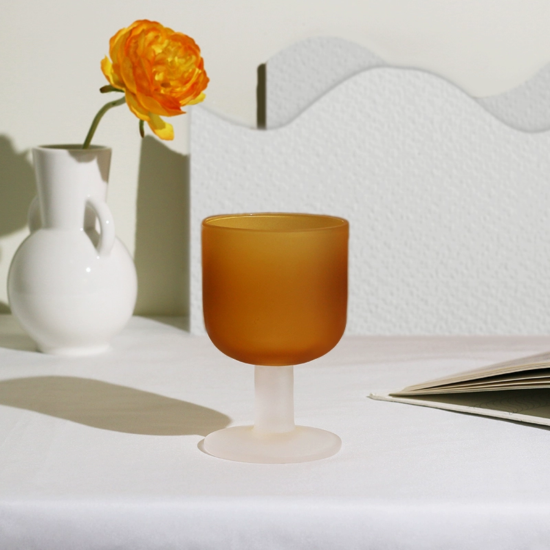 O1CN01Jn98es1TUpiloPyoF_300362386-1.webp Medieval Cup Designer Sunset Cup Twilight Orange Frosted Glass Goblet Cocktail Glass Gift - Image 1