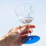 super girly! Spring blue flowers handmade crystal glass goblet wine champagne glass goldfish cup - Image 2