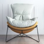 Nordic leisure balcony snail can lie down minimalist living room bedroom technology cloth light luxury net red lazy single sofa chair - Image 3