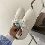 White shoes Japanese basic style canvas small white female students autumn all-match new street style white sneakers manufacturers - Image 3