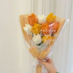 Hand woven three-dimensional fat tulip diy material