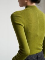 Seamless integration commuter temperament semi-turtleneck wool knitted sweater women's autumn base top underneath - Image 2