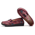 XQ/Xinqing female elderly single shoes high-grade flat heel casual belt buckle light and soft mother shoes old Beijing cloth shoes - Image 2