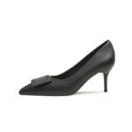 2182-9 Yuanyuan factory a generation of soft leather high-heeled shoes women's stiletto all-match square buckle pointed toe work single shoes spring - Image 7