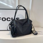 2024 New Crossbody Bag Bag Women's Nylon Cloth Solid Color Tote Bag Large Capacity Commuter Armpit Bag Shoulder Bag