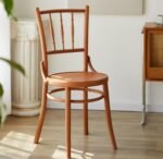 Household solid wood dining chair Nordic retro rattan chair desk chair stool Japanese simple fashion backrest chair - Image 3