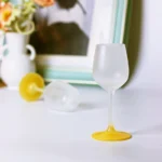Vintage frosted yellow glass mini small wine glass sake creative goblet champagne red wine glass