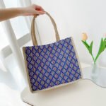 Japanese canvas handbag 2022 new fashion Korean version simple printing bento handbag girl casual small cloth bag - Image 9