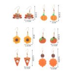 Creative sweet Thanksgiving jewelry handmade soft pottery simulation pumpkin turkey maple chrysanthemum a variety of autumn earrings - Image 5
