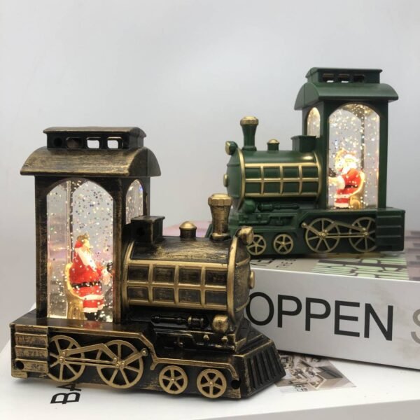 New Christmas train with liquid with Christmas interior electronic luminous creative ornaments Christmas decorations