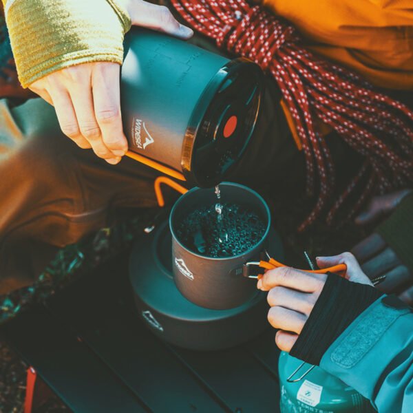 Widesea camping coffee cup aluminum with filter coffee pot portable hiking outdoor cooking utensils
