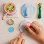 Fire paint seal pad practice fire paint novice tool crystal stone marble pattern ceramic pad silicone plate mat fire paint wax cooling special off template hand account gift invitation stamping - Image 3