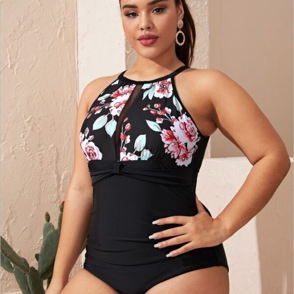 foreign trade cross-border Amazon European and American sexy print plus size one-piece bikini swimsuit manufacturers wholesale