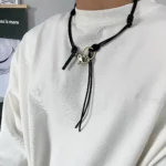 Vintage key chain splicing PU leather necklace - Image 2