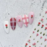 Olin Ting Nail Art Stickers Tulip Flowers Adhesive Nail Decals Net Red Small Fresh Nail Art Style Stickers - Image 2