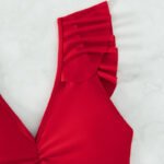2023 New European and American Beach Swimwear Amazon Solid Color Flying Tight Fit One-Piece Bikini Swimsuit - Image 3
