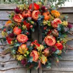 Hong Kong love cross-border simulation plant garland door decoration autumn pumpkin rattan circle door hanging Thanksgiving rattan decoration