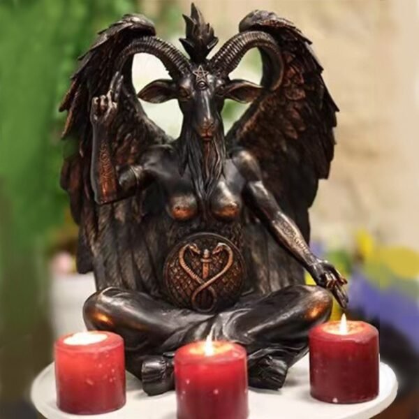 New t sculpture sitting Zen magic goat Satanic Idol Baphome resin crafts home decoration