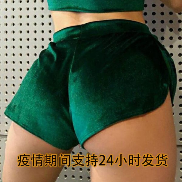 Cross-border European and American sexy hot pants foreign trade fashion casual pure color slim-fit sports yoga shorts women