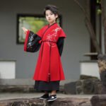 Boys' Hanfu black and red college style - Image 2