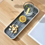 Water cup drain tray home living room double-layer tray rectangular coffee table tea tray fruit tray plastic cup tray - Image 4