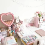 ins girl heart petal pen holder student dormitory storage bucket room decoration desktop storage creative small ornaments - Image 5