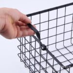 Simple wrought iron grid storage rack multifunctional metal storage basket desktop storage basket living room bathroom storage basket - Image 4