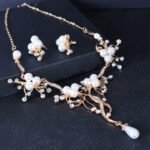 European and American Butterfly Drop Necklace Earrings Set Exaggerated Full Diamond Geometric Crystal Flower Bridal Wedding Jewelry Female - Image 4