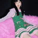 Hollow stripe bow vest dress
